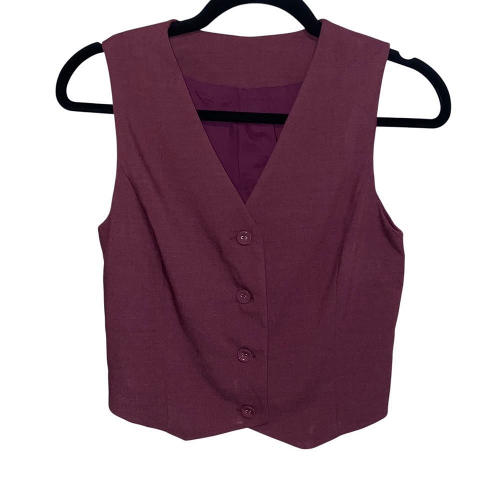 OGL Vest Womens XS Ongoing Gratitude Love Free Movement Waistcoat Burgundy NWT